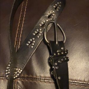 Leather soft studded belt